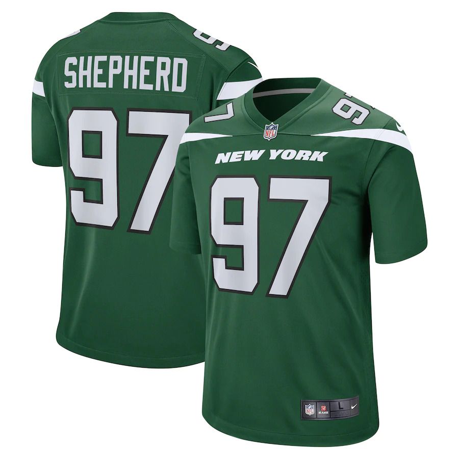 Men New York Jets #97 Nathan Shepherd Nike Gotham Green Game NFL Jersey->new york jets->NFL Jersey